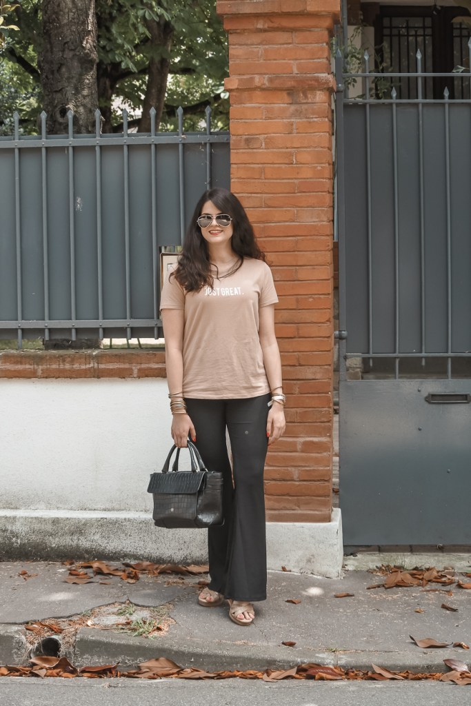 pantalon flare côtelé