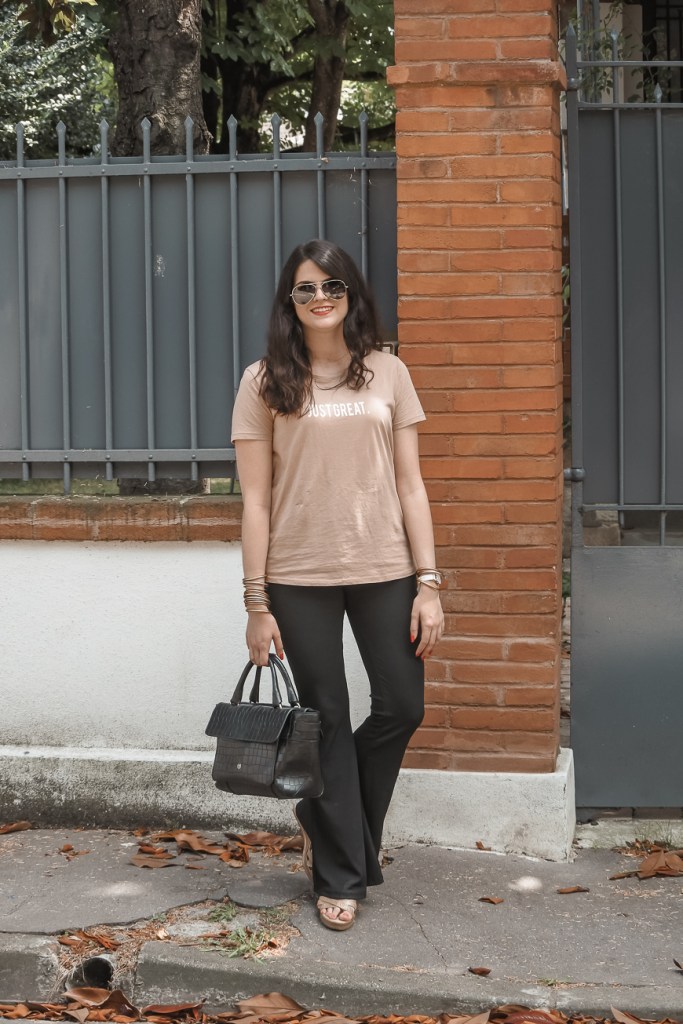 pantalon flare côtelé