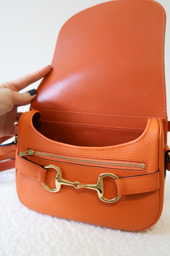 sac orange cuir
