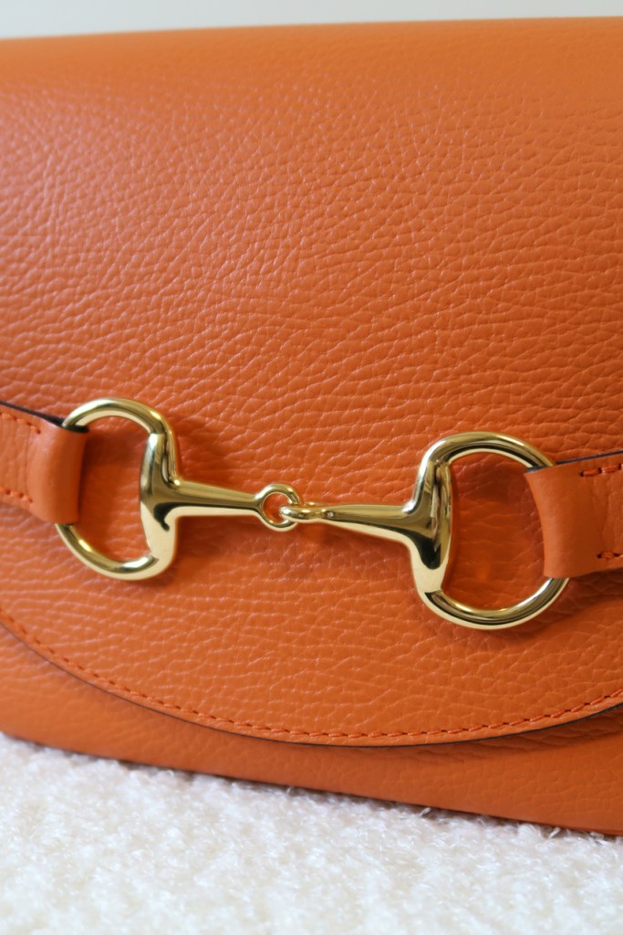 sac orange cuir