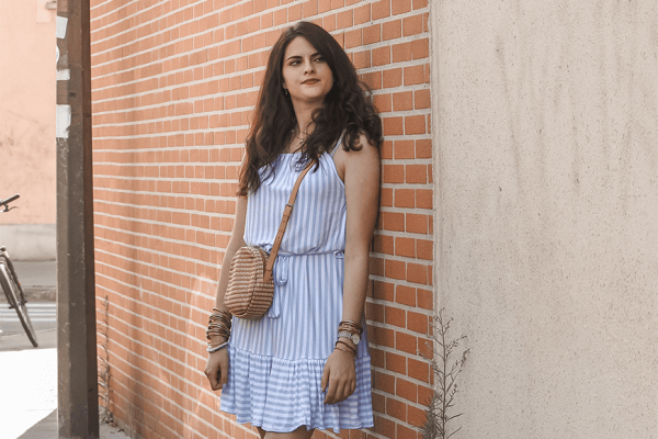 look robe rayée