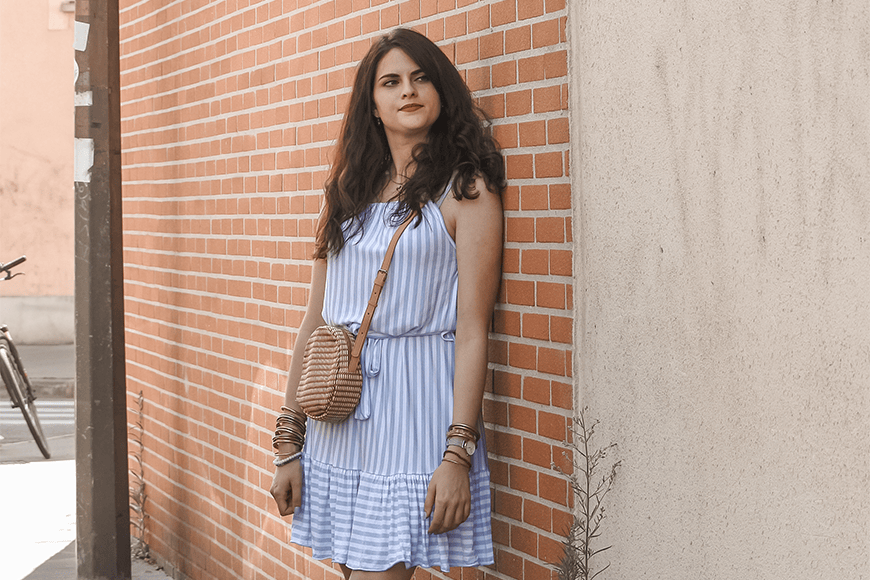 look robe rayée
